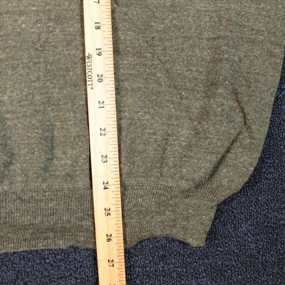 Polo Ralph Lauren Sweater Mens XL Olive Green Cotton V-Neck Pullover Pony Logo